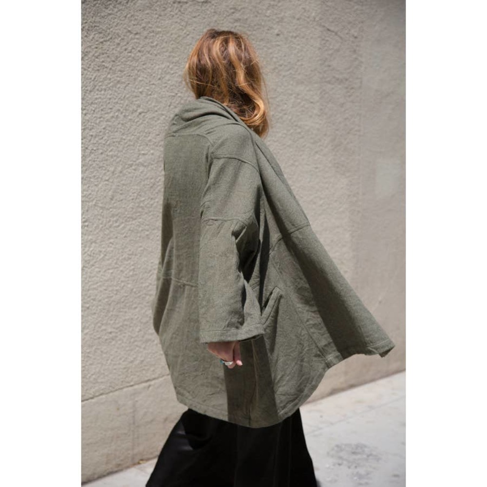 Atelier Delphine Antwerp Haiti Coat in Fern Herringbone sz M - Picture 3 of 10